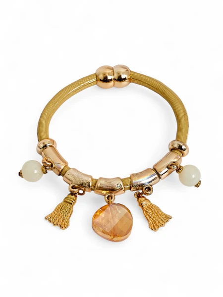 Ženska zapestnica z biseri in bleščicami