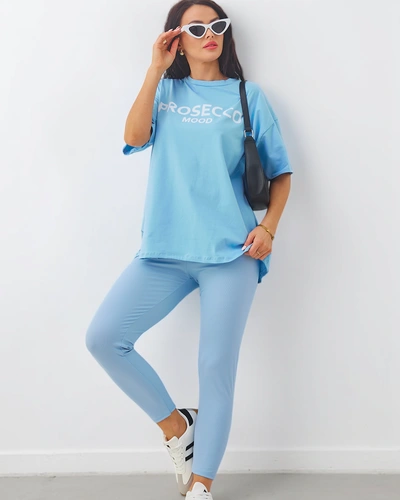 Royalfashion Bavlnená dámska súprava s krátkymi rukávmi a legínami