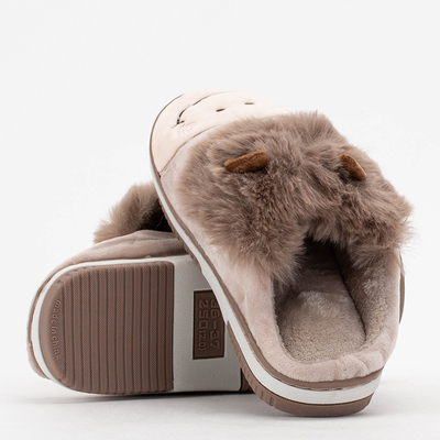 Ženské papuče Animis hnedej farby pre ženy - topánky