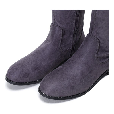 Szare kozaki Best Of Me - Obuwie