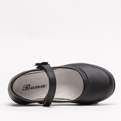 Dievčenské čierne topánky z eko kože Wemal- Obuv