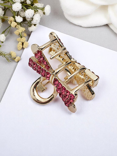 Royalfashion Sponka do vlasov so štrasmi Zlatá sponka