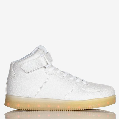 Strieborné dámske žiariace dievčenské tenisky - obuv