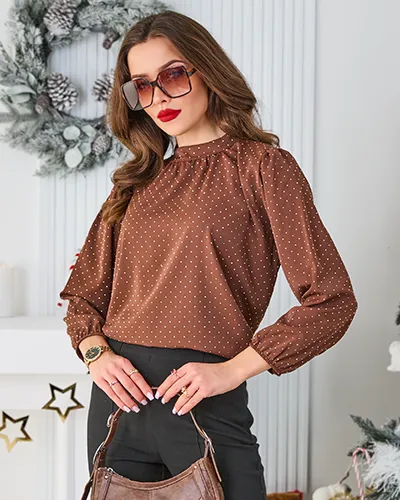 Royalfashion Dámska košeľa s kamienkami