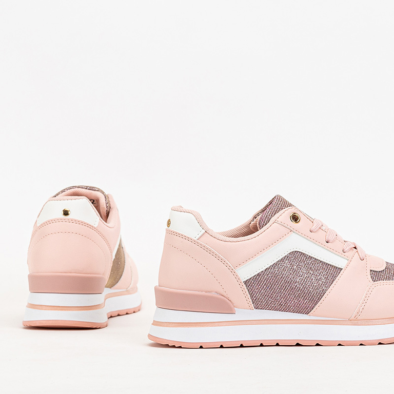 Ružové dámske športové tenisky s trblietkami Berilan - Obuv