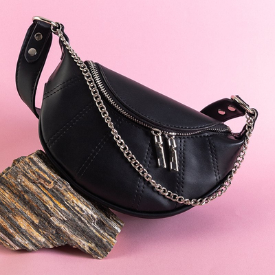 Dámska čierna kabelka cez rameno s retiazkou - Kabelky