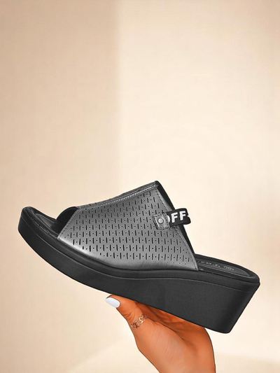 Royalfashion Ženski natikači s peto Luna Wedge