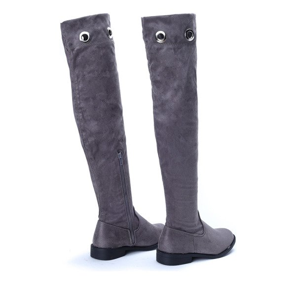 Kozaki w kolorze szarym Miya- Obuwie