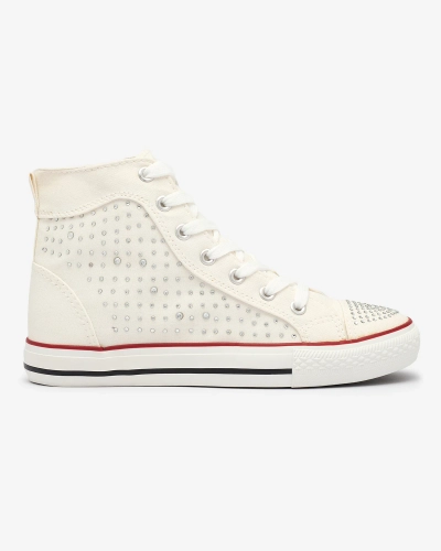 Biele vysoké tenisky so zirkónmi Totulu- Obuv