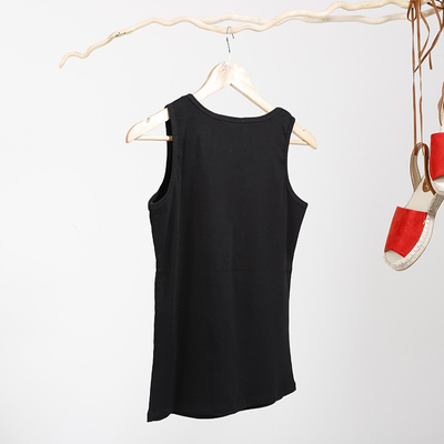 Čierne dámske tielko s nápisom zirkón - Oblečenie