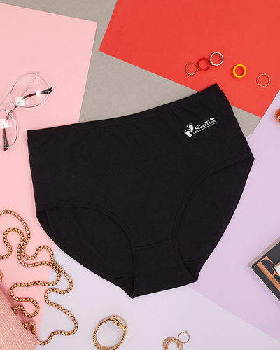Čierne dámske slipy, slipy, typ PLUS VEĽKOSŤ- Spodná bielizeň