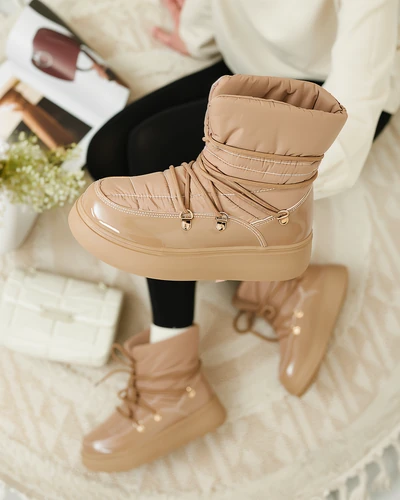 Royalfashion Dámske snehové čižmy v hnedej farbe Dabenda