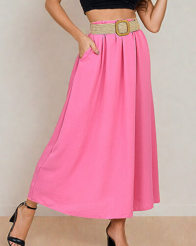 Royalfashion Dámska midi sukňa s opaskom