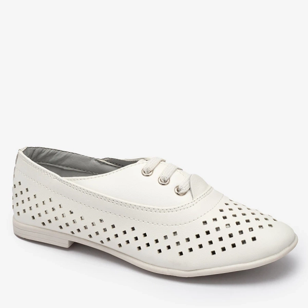 Biele detské ažurové mokasíny Janno- Footwear