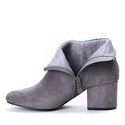 Szare botki na słupku Lyanna- Obuwie