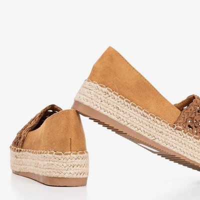 OUTLET Hnedé espadrilky na platforme Lepusa - Obuv