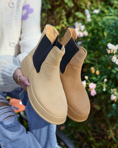 Royalfashion Dámske čižmy a'la snow boots v ťavej farbe Uteris