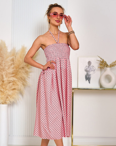 Royalfashion Dámske bodkované šaty po kolená