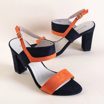 OUTLET Dámske sandále námorníckej modrej a oranžovej farby od značky Tiffan - Footwear