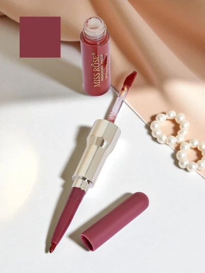 2-v-1 Tekutý rúž a kontúrovacia ceruzka na pery Rose Cream