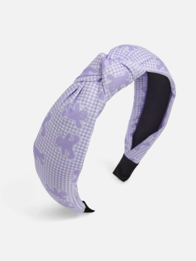 Royalfashion Naglavni trak za lase s pletenico v karirastem vzorcu in medvedki