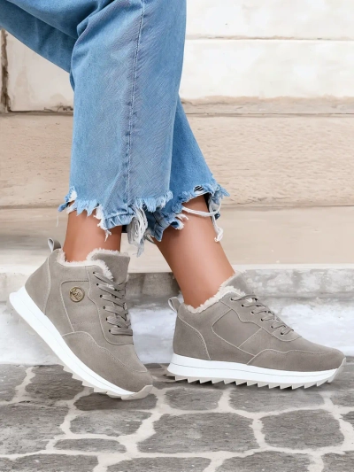 Royalfashion Grey dámska zateplená športová obuv Lahho