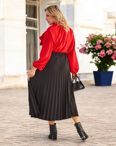 Royalfashion Zložená midi sukňa pre ženy PLUS VEĽKOSŤ