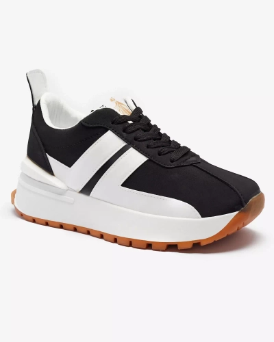 Dámska čierna športová obuv z ekokože s farebnými vložkami Tifora- Obuv