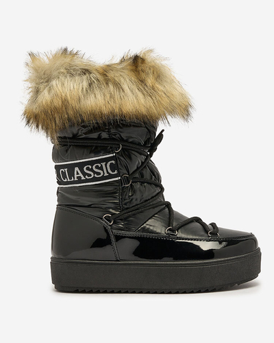 Royalfashion Black slip-on boots a'la snow boots for women Gomllo