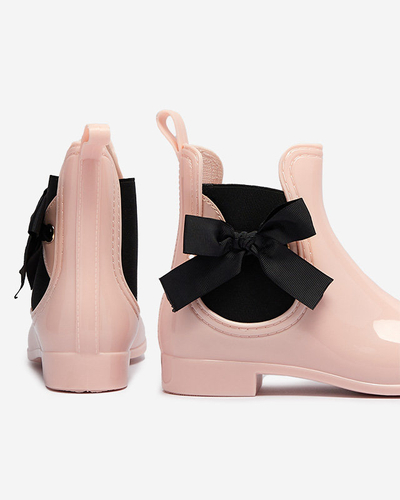 Svetloružové dámske tenisky s mašľou Roberta - Obuv