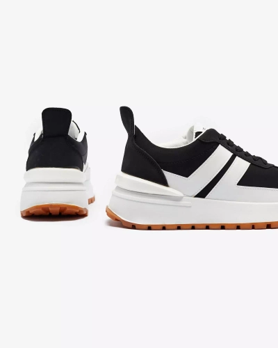 Dámska čierna športová obuv z ekokože s farebnými vložkami Tifora- Obuv