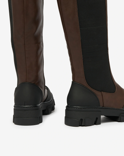 Royalfashion Tmavohnedé dámske čižmy Blyss