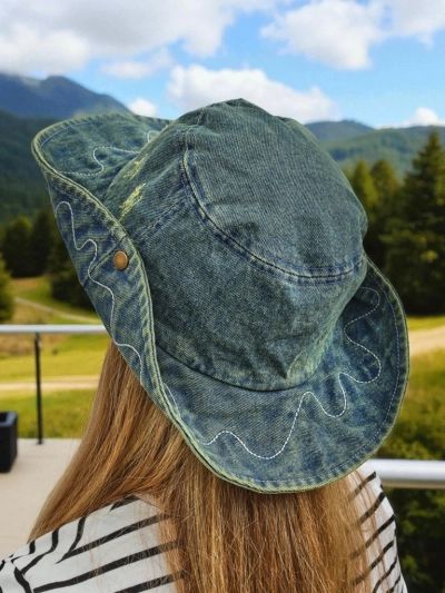 Ženski klobuk Perseida – denim klobuk za na plažo iz poliestra