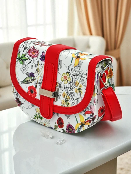 Royalfashion Majhna ženska torbica iz eko usnja z vzorcem rož Ori Elle