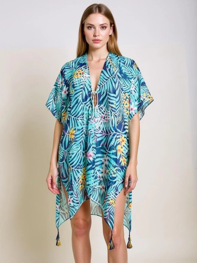 Pareo Helene Tropica Royalfashion do kolen – pisana obleka za na plažo
