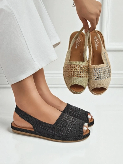 Dámske sandále, dámske espadrilky so štrasovými kamienkami Belle Sparkle