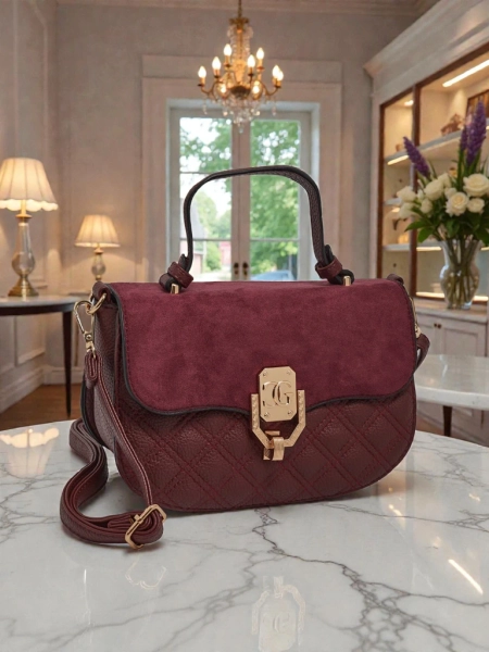 Ženska Torbica Luna Bordowa Ekološka Elegantna za Vsak Dan