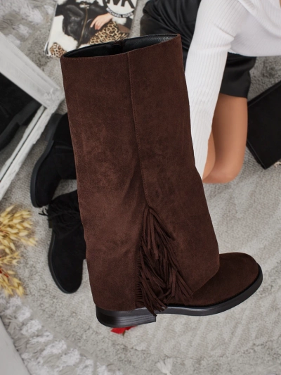 Ženski škornji eko semiš z zgornjim delom Ismara