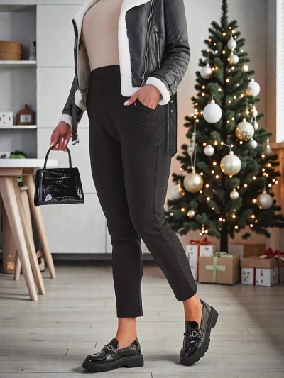 Royalfashion Zateplené dámske tegingové nohavice PLUS SIZE