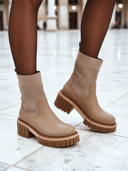 Ženski gležnarji s peto iz ekološkega usnja Ivy Storm