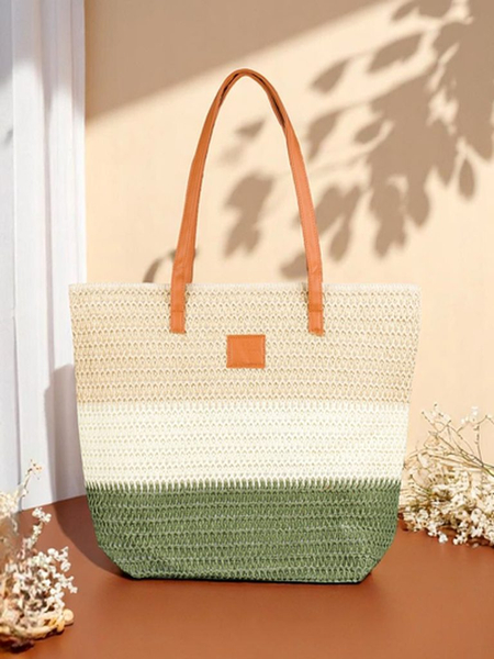 Royalfashion Veľká Slamená Dámska Taška Hrubé Prúžky