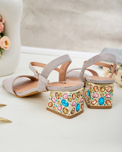 Royalfashion Dámske sandále na podpätku s kryštálmi Ohvare