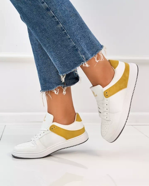 Royalfashion Mustard white dámska športová obuv Elevace