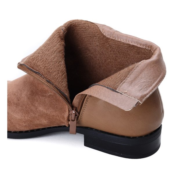 Brązowe sztyblety Rita - Obuwie