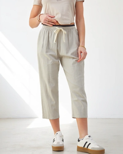 Royalfashion Bavlnené široké nohavice pre ženy s viazaním