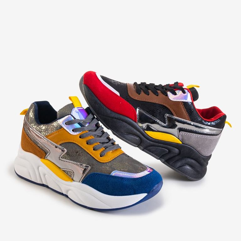 Šedá dámska športová obuv s farebnými vložkami Masze - Obuv