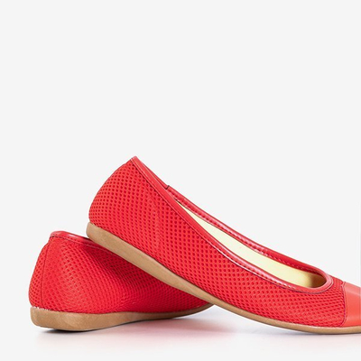 Červené sieťované balerínky Palmolina - Obuv