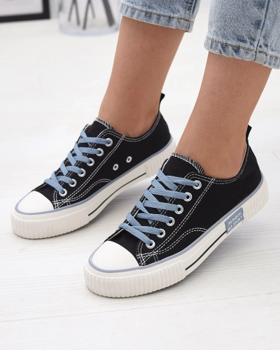 Čierne dámske šnurovacie tenisky Tasabba- Obuv