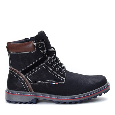 Czarne, męskie trapery- Obuwie