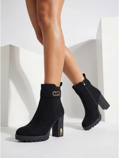 Ženski gležnarji iz eko semiša s peto Tovia